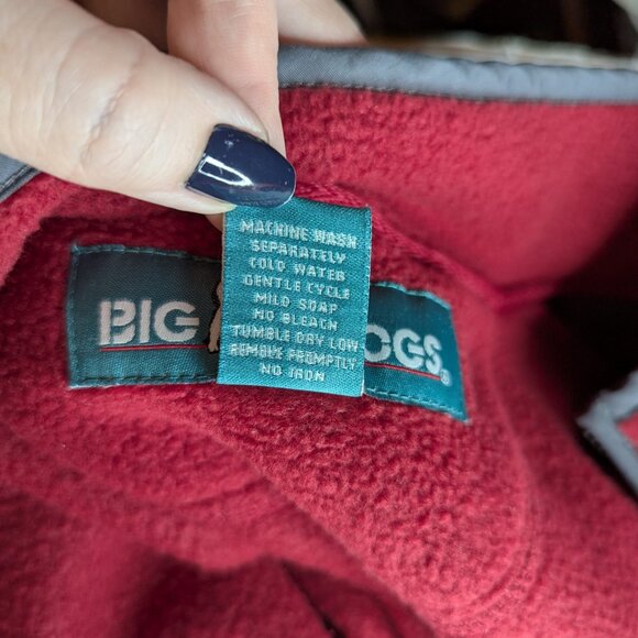 Vintage Big Dogs Red and Gray Fleece 1/4 Zip Pullover Jacket Men's 2XL - Picture 10 of 14